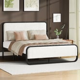 Hoxton Room White Stephan Boucle Bed Frame