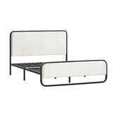 Hoxton Room Stephan Bed Frame &amp; Black Geoffrey Bedside Table Set