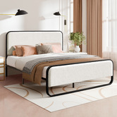 Hoxton Room White Stephan Boucle Bed Frame