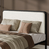 Hoxton Room Stephan Bed Frame &amp; Black Geoffrey Bedside Table Set