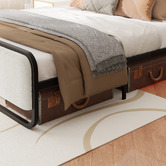 Hoxton Room Stephan Bed Frame &amp; Black Geoffrey Bedside Table Set