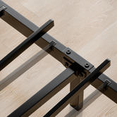 Hoxton Room Stephan Bed Frame &amp; Black Geoffrey Bedside Table Set