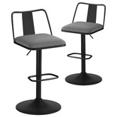 Hoxton Room Grey Darby Adjustable Swivel Bar Stools
