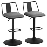Hoxton Room Grey Darby Adjustable Swivel Bar Stools