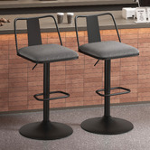 Hoxton Room Grey Darby Adjustable Swivel Bar Stools