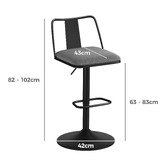 Hoxton Room Grey Darby Adjustable Swivel Bar Stools