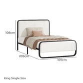 Hoxton Room White Stephan Boucle Bed Frame
