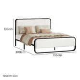 Hoxton Room White Stephan Boucle Bed Frame