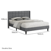 Hoxton Room Grey Hobbs Upholstered Bed Frame