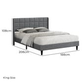 Hoxton Room Grey Hobbs Upholstered Bed Frame
