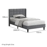 Hoxton Room Grey Hobbs Upholstered Bed Frame