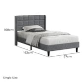 Hoxton Room Grey Hobbs Upholstered Bed Frame