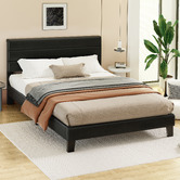 Hoxton Room Black Preston Faux Leather Bed Frame