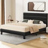 Hoxton Room Black Preston Faux Leather Bed Frame