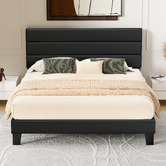 Hoxton Room Black Preston Faux Leather Bed Frame