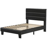 Hoxton Room Black Preston Faux Leather Bed Frame