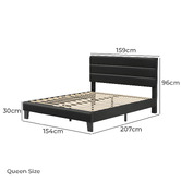 Hoxton Room Black Preston Faux Leather Bed Frame