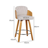 Hoxton Room 66cm Carson Upholstered Swivel Bar Stools