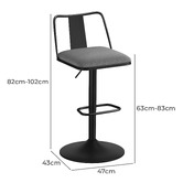 Hoxton Room Grey Darby Adjustable Swivel Bar Stools