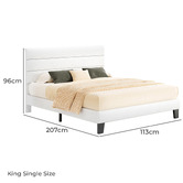 Hoxton Room White Preston Faux Leather Bed Frame