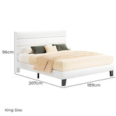 Hoxton Room White Preston Faux Leather Bed Frame