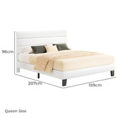 Hoxton Room White Preston Faux Leather Bed Frame