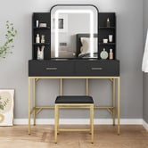 Hoxton Room 2 Piece Eloise LED Dressing Table &amp; Stool Set