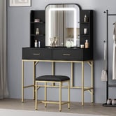 Hoxton Room 2 Piece Eloise LED Dressing Table &amp; Stool Set
