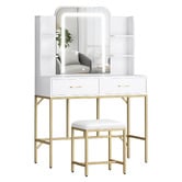 Hoxton Room 2 Piece Eloise LED Dressing Table &amp; Stool Set