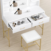 Hoxton Room 2 Piece Eloise LED Dressing Table &amp; Stool Set