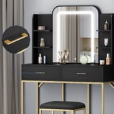 Hoxton Room 2 Piece Eloise LED Dressing Table &amp; Stool Set