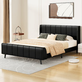 Hoxton Room Ross Faux Leather Platform Bed