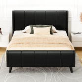 Hoxton Room Ross Faux Leather Platform Bed