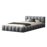 Hoxton Room Grey Ellie May Velvet Platform Bed