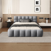 Hoxton Room Grey Ellie May Velvet Platform Bed
