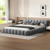 Hoxton Room Grey Ellie May Velvet Platform Bed