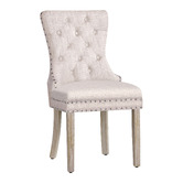 Hoxton Room Faust Tufted Pine Wood Dining Chairs