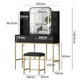 Hoxton Room 2 Piece Eloise LED Dressing Table &amp; Stool Set