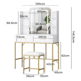 Hoxton Room 2 Piece Eloise LED Dressing Table &amp; Stool Set