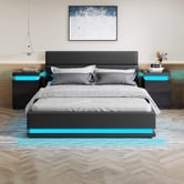 Hoxton Room 3 Piece Alpine Gas Lift Storage Bedroom Set with LED