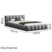 Hoxton Room Grey Ellie May Velvet Platform Bed