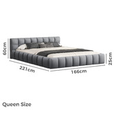 Hoxton Room Grey Ellie May Velvet Platform Bed