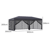 Hoxton Room 6 x 3m Kelvin Mesh Outdoor Pop-Up Gazebo