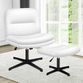 Hoxton Room Tegan PU Leather Office Chair &amp; Ottoman Set