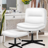 Hoxton Room Tegan PU Leather Office Chair &amp; Ottoman Set