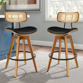 Hoxton Room 71cm Orfai Faux Leather Swivel Bar Stools