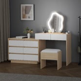 Hoxton Room 2 Piece Phoebe LED Dressing Table &amp; Stool Set