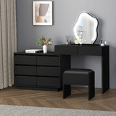 Hoxton Room 2 Piece Phoebe LED Dressing Table &amp; Stool Set