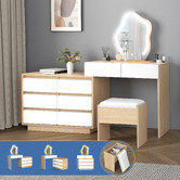 Hoxton Room 2 Piece Phoebe LED Dressing Table &amp; Stool Set