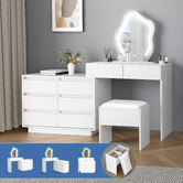 Hoxton Room 2 Piece Phoebe LED Dressing Table &amp; Stool Set